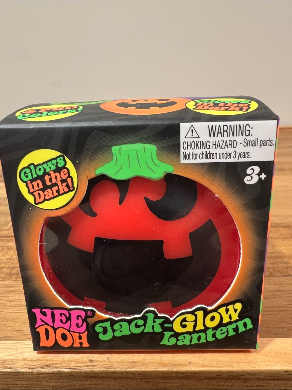 🔥🧡NeeDoh Jack-Glow Lantern Glow in The Dark Squishy - Orange 🎃